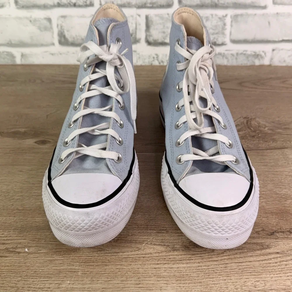 Converse Chuck Taylor All Star Platform Canvas Light Blue Womens 7